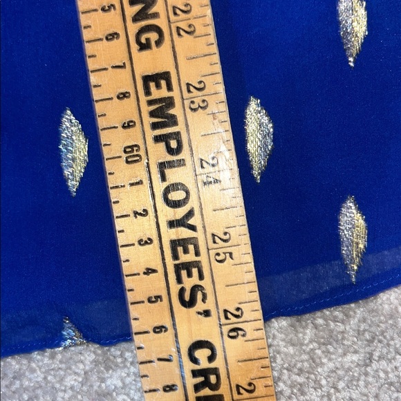Lilly Pulitzer Shea Silk in Lapis Lazuli Blue Metallic Gold Size M - Picture 8 of 9